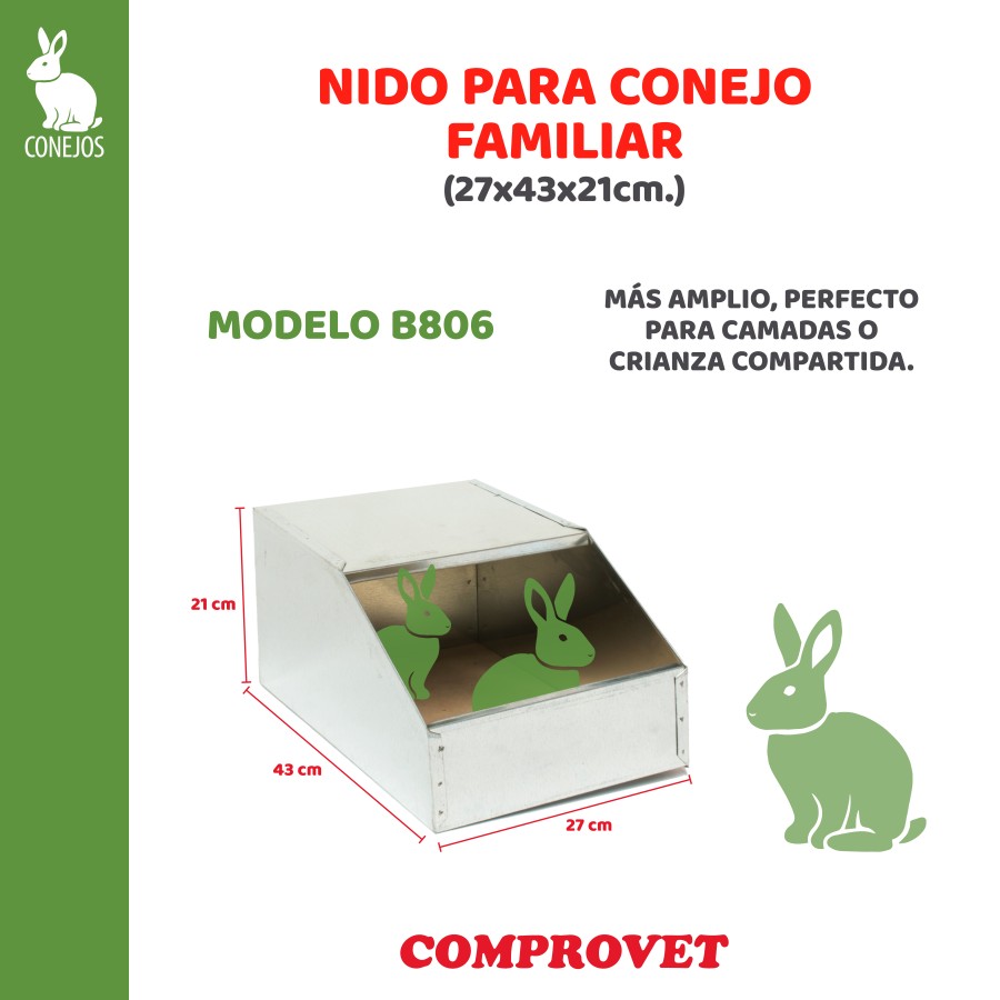Nido de conejo tipo familiar